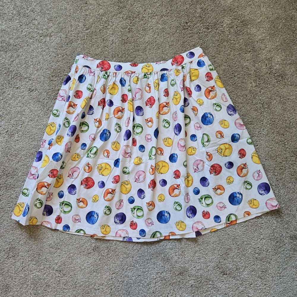 NWT Modcloth More Than Charming Cat Skirt Size XL - Picture 6 of 13